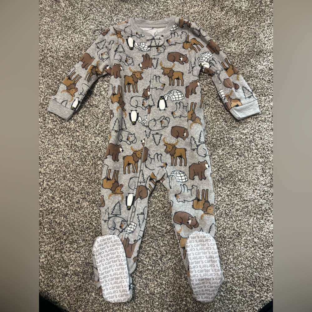 Set of 3 Carter's baby-boys Loose-Fit Fleece Footed Pajamas